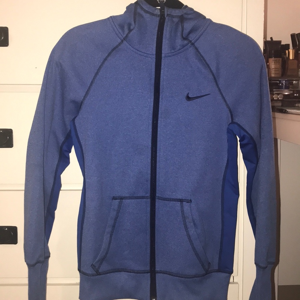 Nike blue zip up hoodie